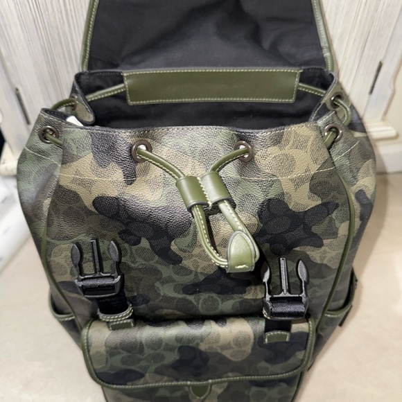 Coach-League Flap Backpack In Signature Camo Print - Picture 3 of 7